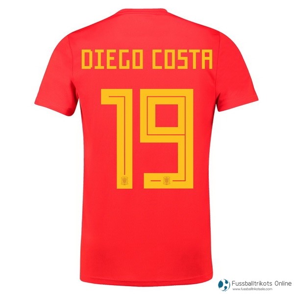 Spanien Trikot Heim Diego Costa 2018 Rote Fussballtrikots Günstig